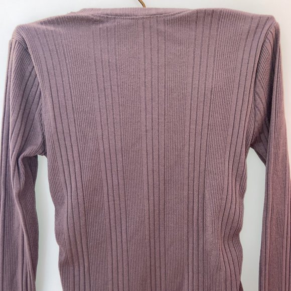 Ribbed Adjustable Long Sleeve || Dark Mauve - Picture 5 of 5